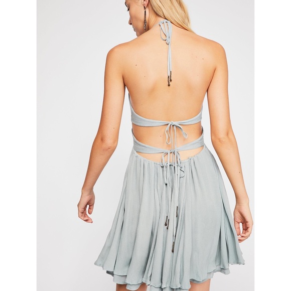 silver cowl neck mini dress